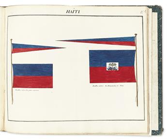 (FLAGS & PENNANTS.) Pavillons des Puissances Maritimes en 1819.